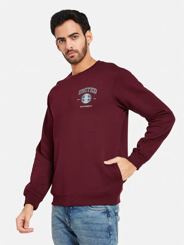 Octave Men Maroon Sweatshirt