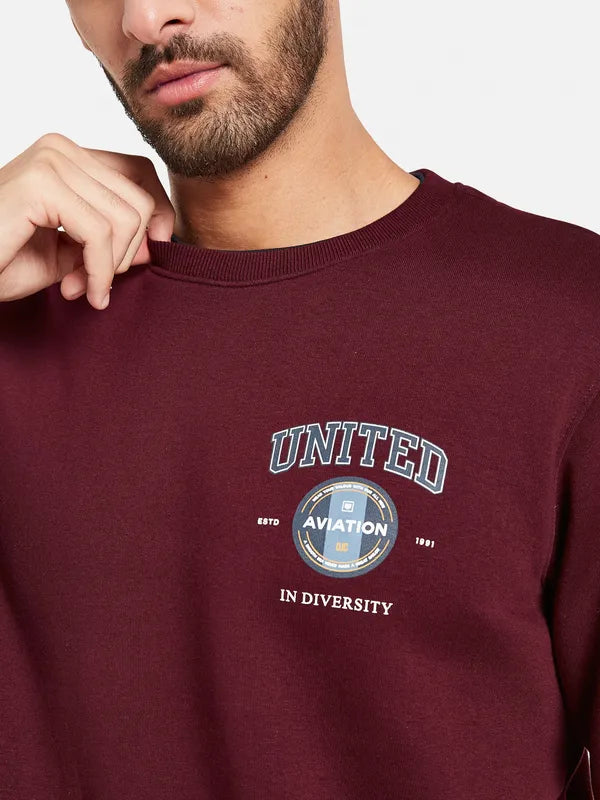 Octave Men Maroon Sweatshirt