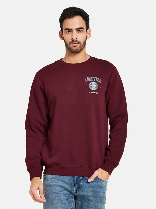 Octave Men Maroon Sweatshirt
