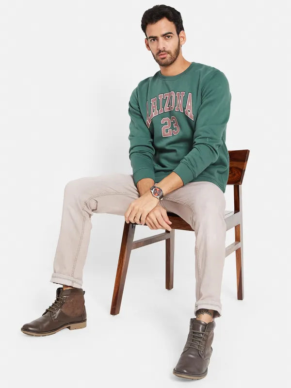 Octave Men Olive Green Sweatshirt