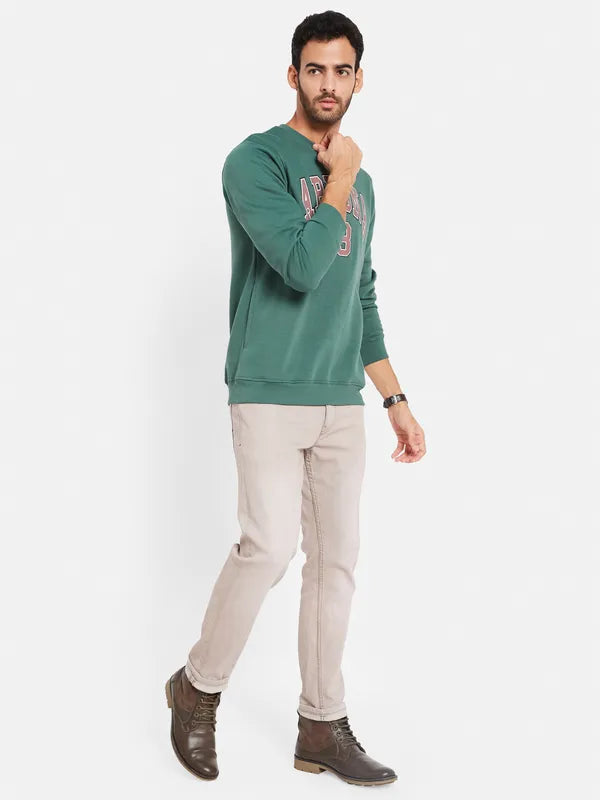 Octave Men Olive Green Sweatshirt