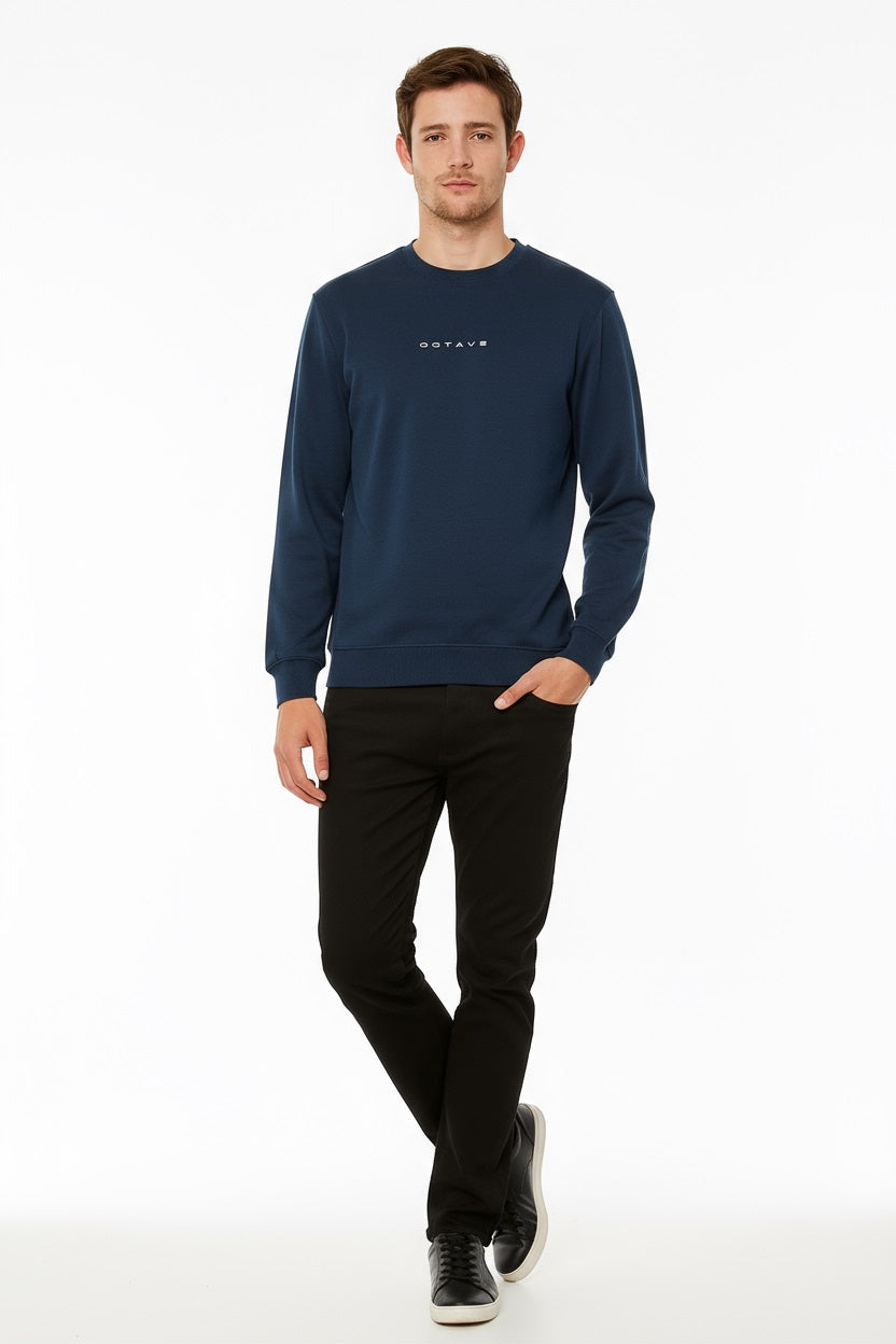Octave Men Solid Round Neck Sweatshirt