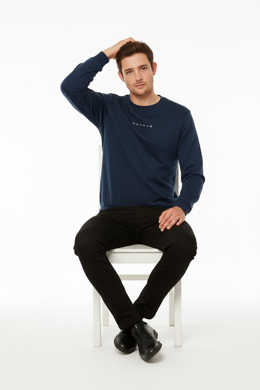 Octave Men Solid Round Neck Sweatshirt