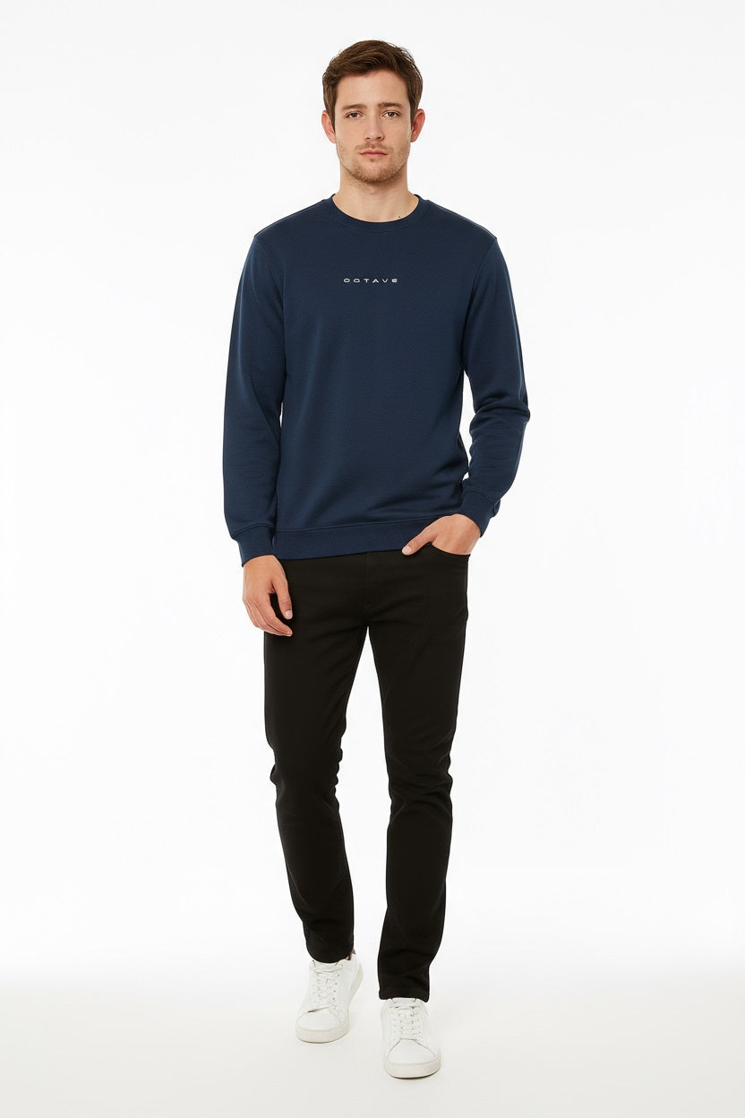 Octave Men Solid Round Neck Sweatshirt