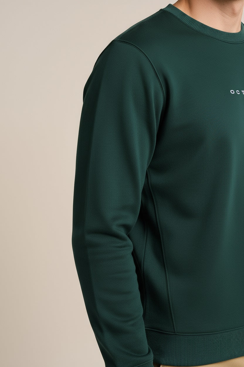 Octave Men Solid Round Neck Sweatshirt