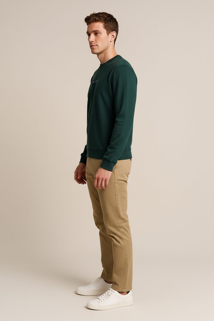 Octave Men Solid Round Neck Sweatshirt