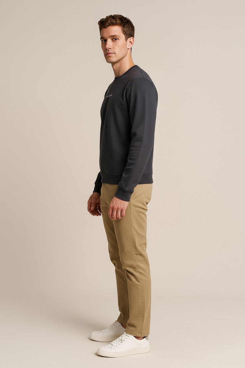 Octave Men Solid Round Neck Sweatshirt