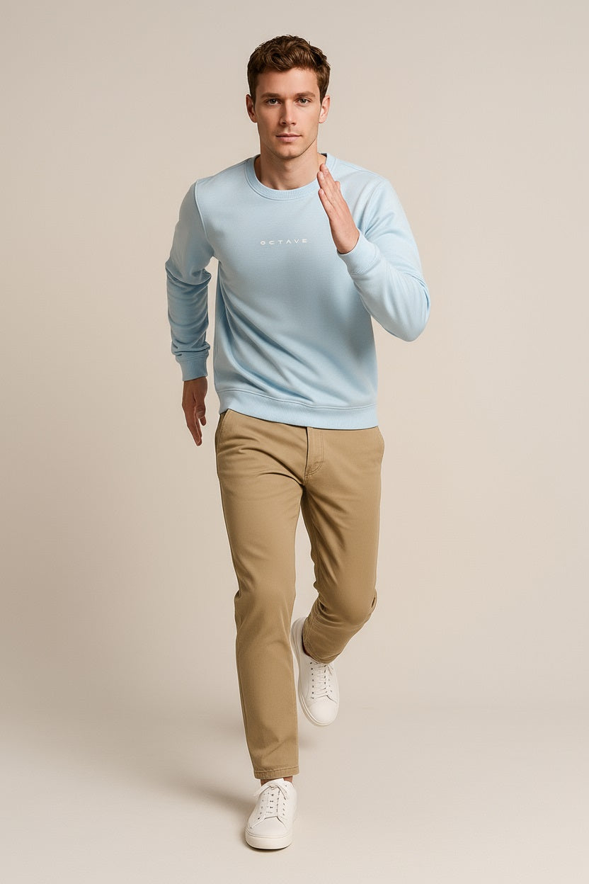 Octave Men Solid Round Neck Sweatshirt