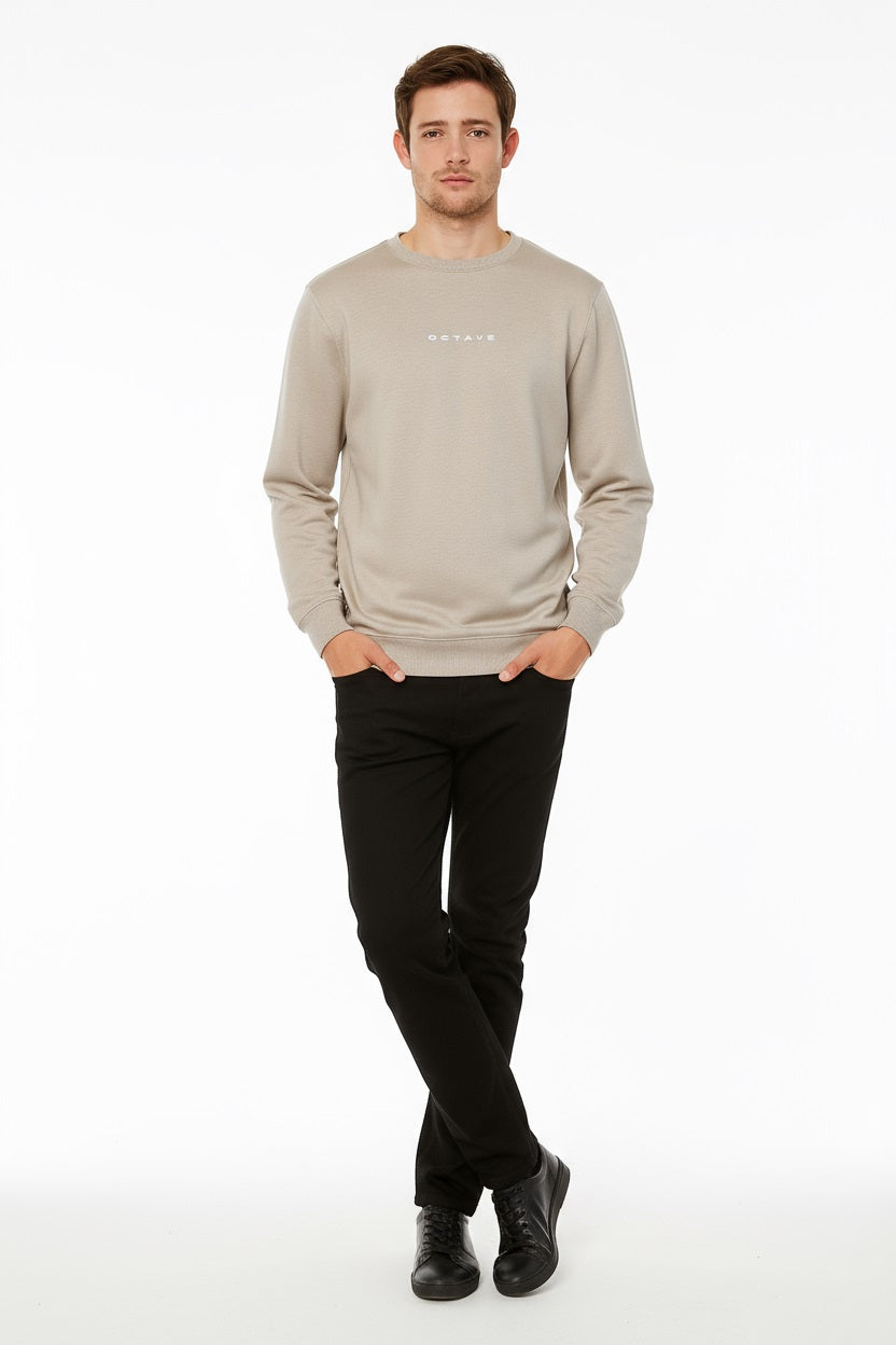 Octave Men Solid Round Neck Sweatshirt