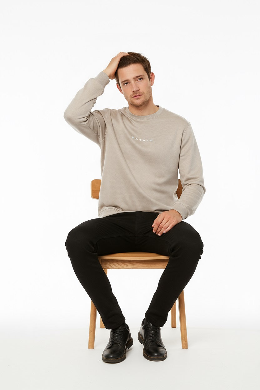 Octave Men Solid Round Neck Sweatshirt