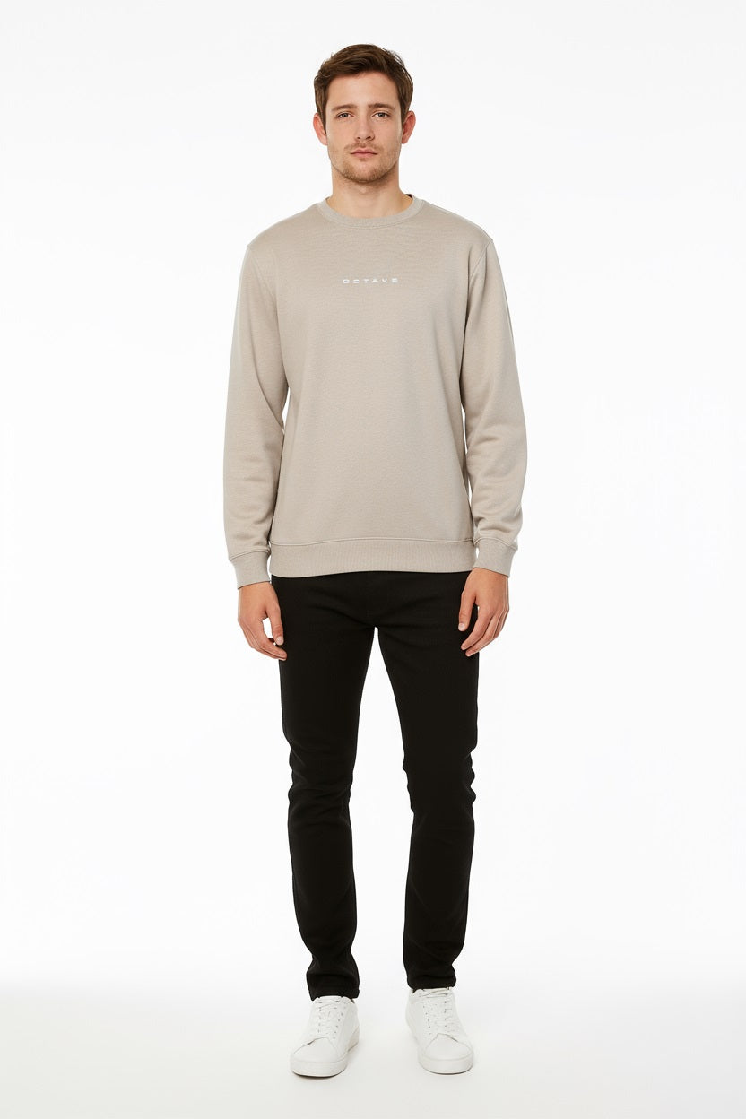 Octave Men Solid Round Neck Sweatshirt
