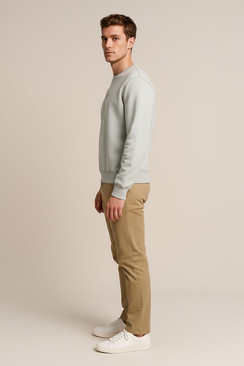 Octave Men Onyx Solid Round Neck Sweatshirt