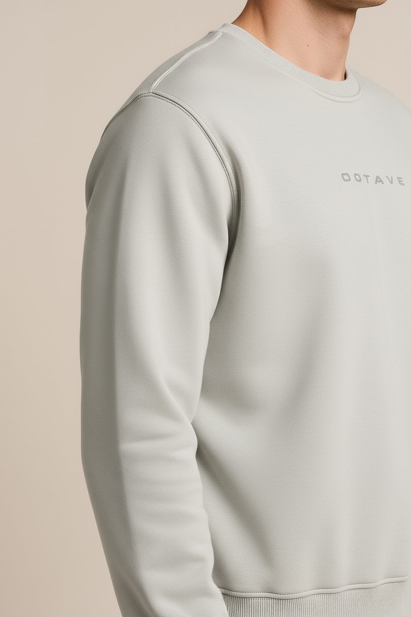 Octave Men Onyx Solid Round Neck Sweatshirt