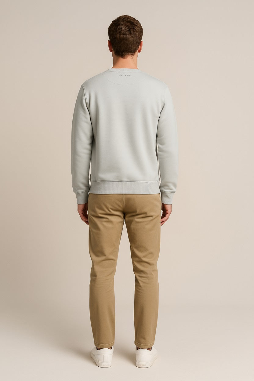 Octave Men Onyx Solid Round Neck Sweatshirt