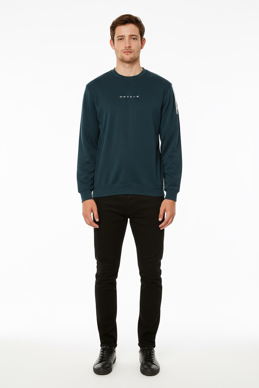 Octave Men Solid Round Neck Sweatshirt
