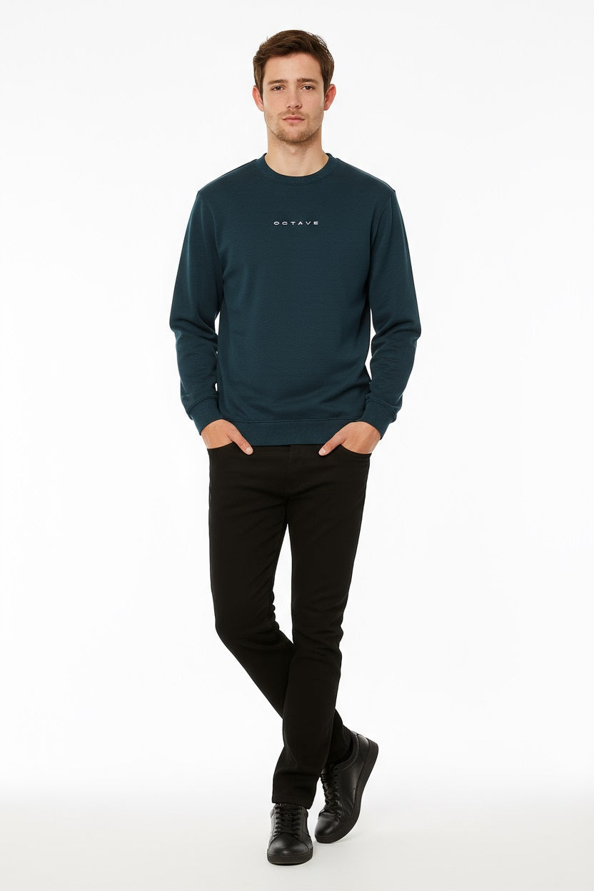 Octave Men Pacific Solid Round Neck Sweatshirt