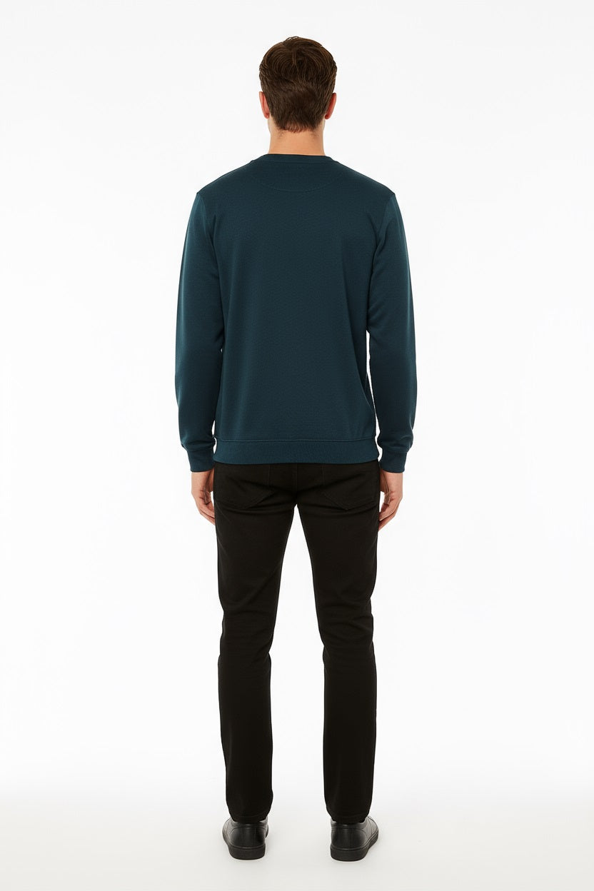 Octave Men Pacific Solid Round Neck Sweatshirt