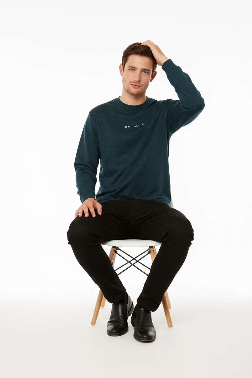 Octave Men Pacific Solid Round Neck Sweatshirt