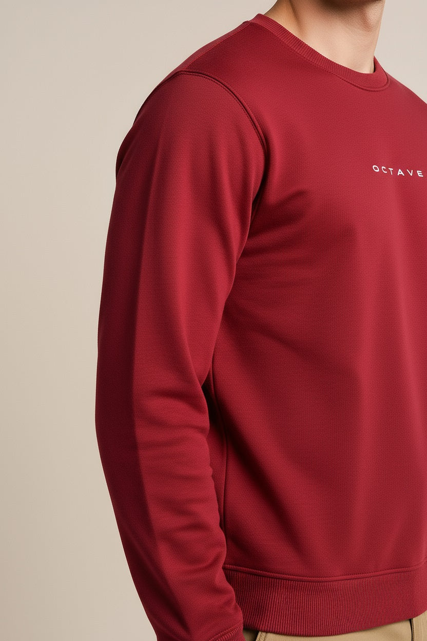 Octave Men Solid Round Neck Sweatshirt