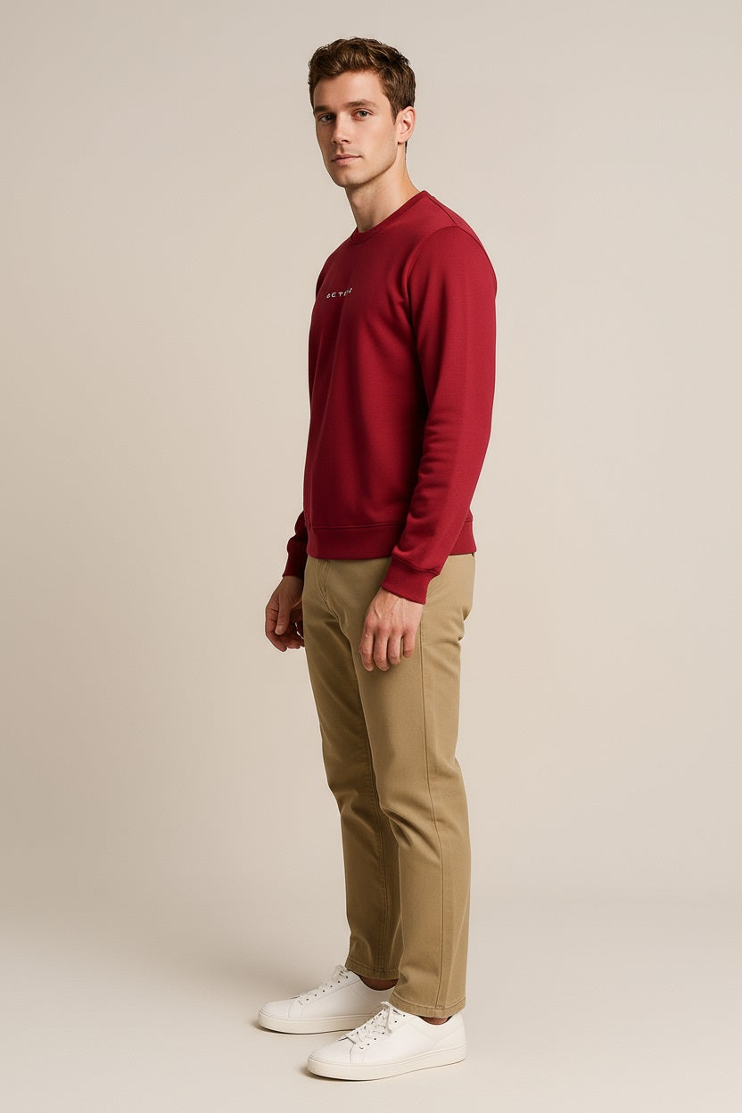 Octave Men Solid Round Neck Sweatshirt