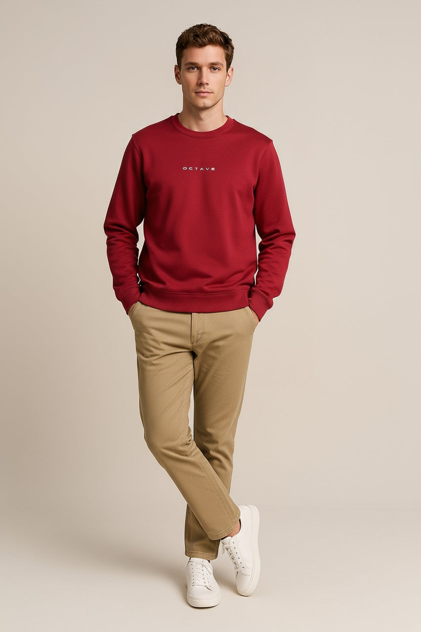Octave Men Solid Round Neck Sweatshirt