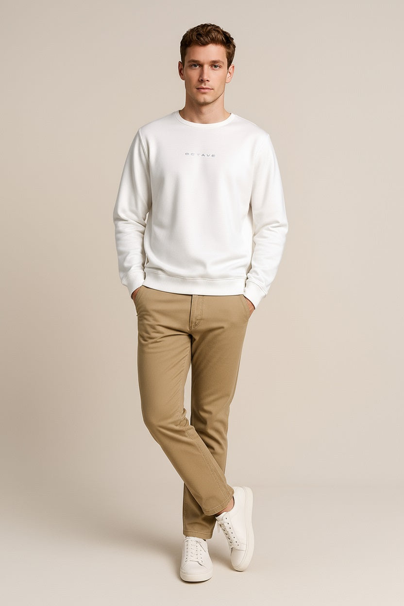 Octave Men Solid Round Neck Sweatshirt