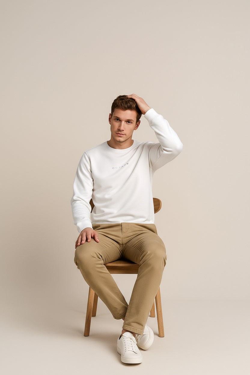 Octave Men Solid Round Neck Sweatshirt