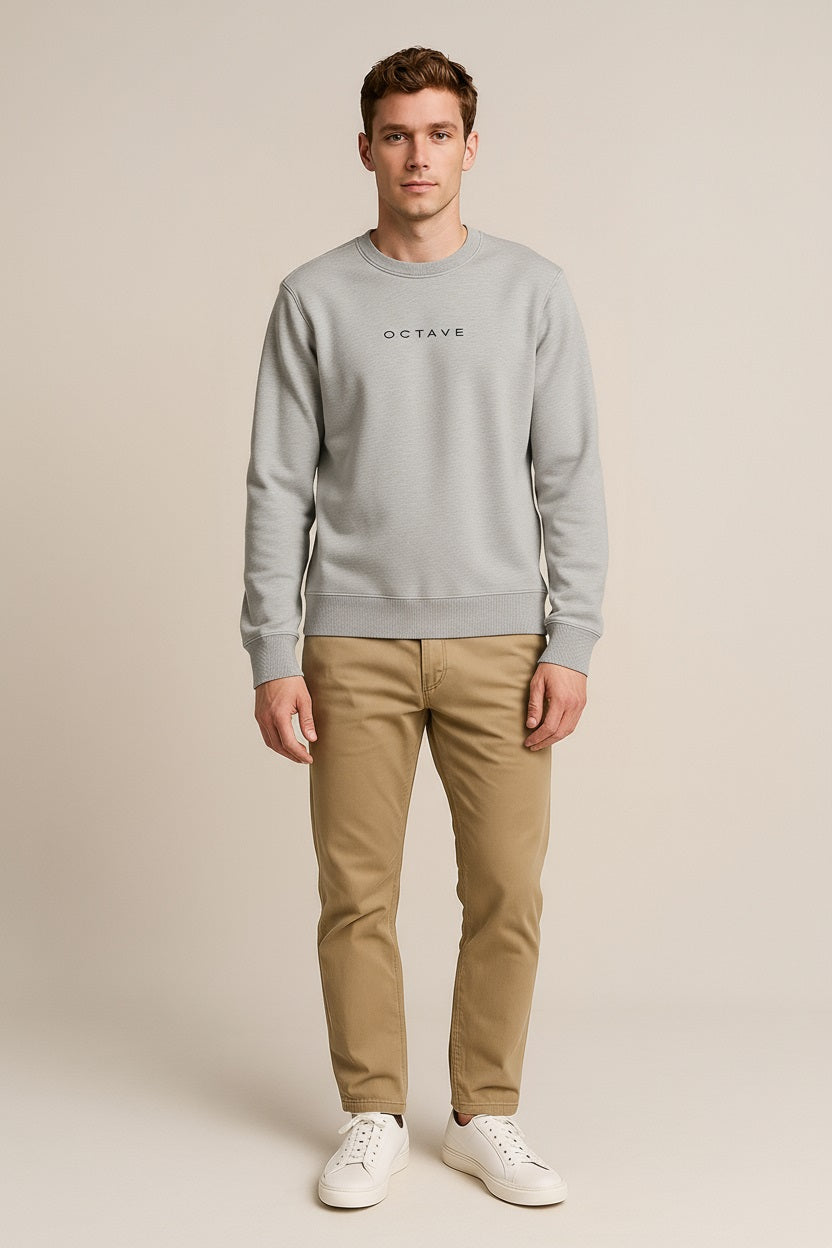 Octave Men Solid Round Neck Sweatshirt