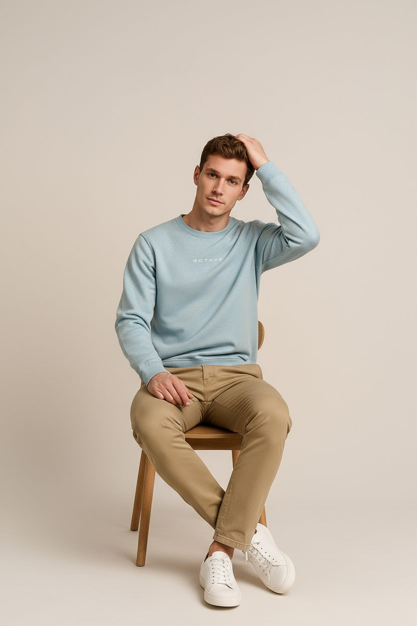Octave Men Solid Round Neck Sweatshirt