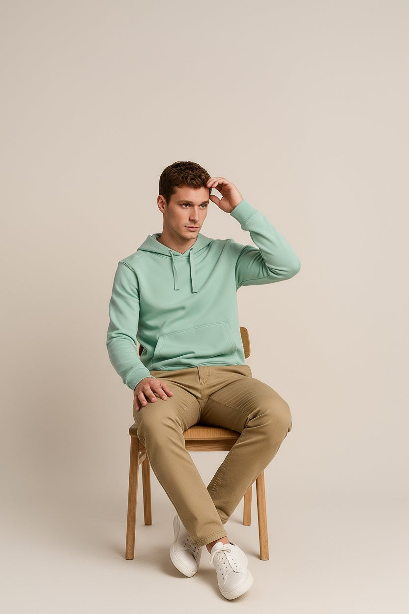 Octave Men Solid Hooded Sweatshirt