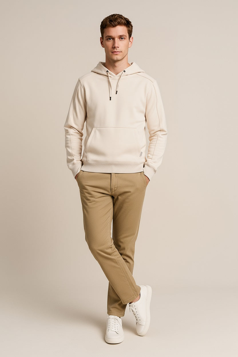Octave Men Pristine Solid Hooded Sweatshirt