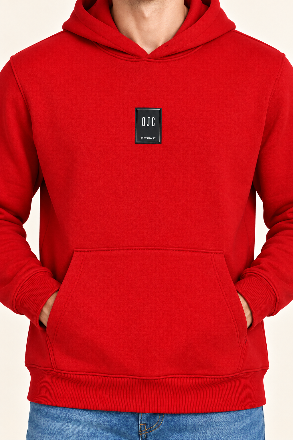 Men’s Brick Cotton Brushed Fleece Hooded Sweatshirt – Regular Fit