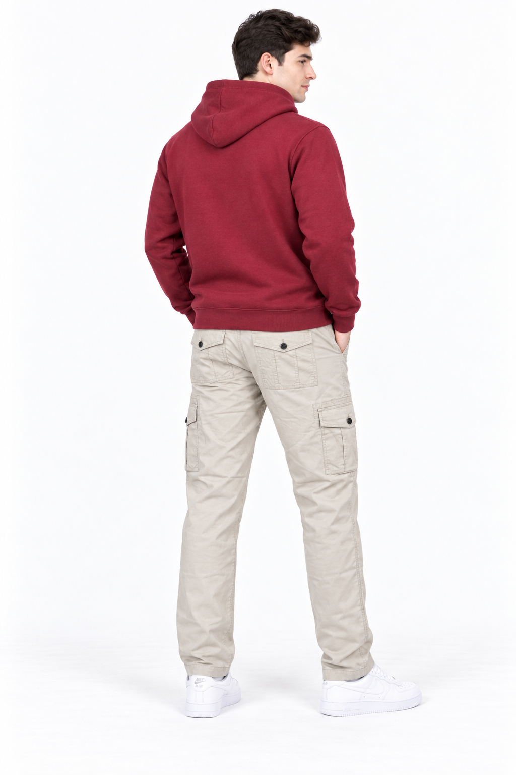 Men’s Merlot Cotton Brushed Fleece Hooded Sweatshirt – Regular Fit