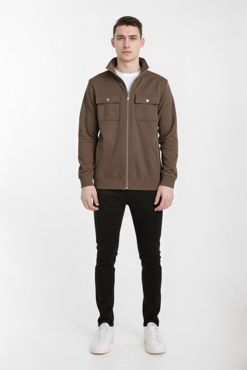 Octave Men Solid High Neck Sweatshirt