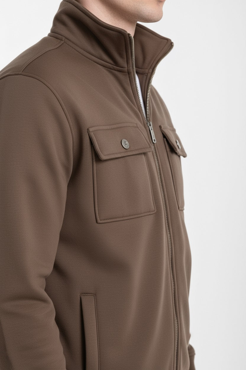 Octave Men Solid High Neck Sweatshirt