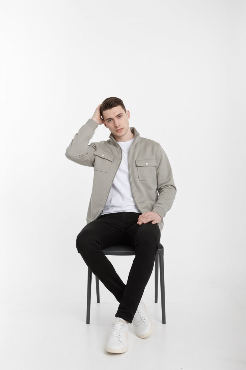 Octave Men Solid High Neck Sweatshirt