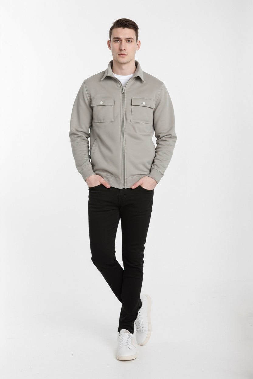 Octave Men Solid High Neck Sweatshirt