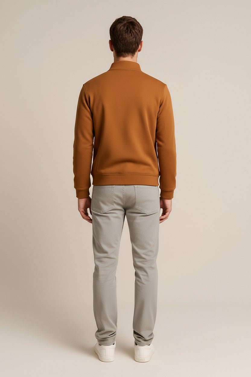 Octave Men Solid High Neck Sweatshirt