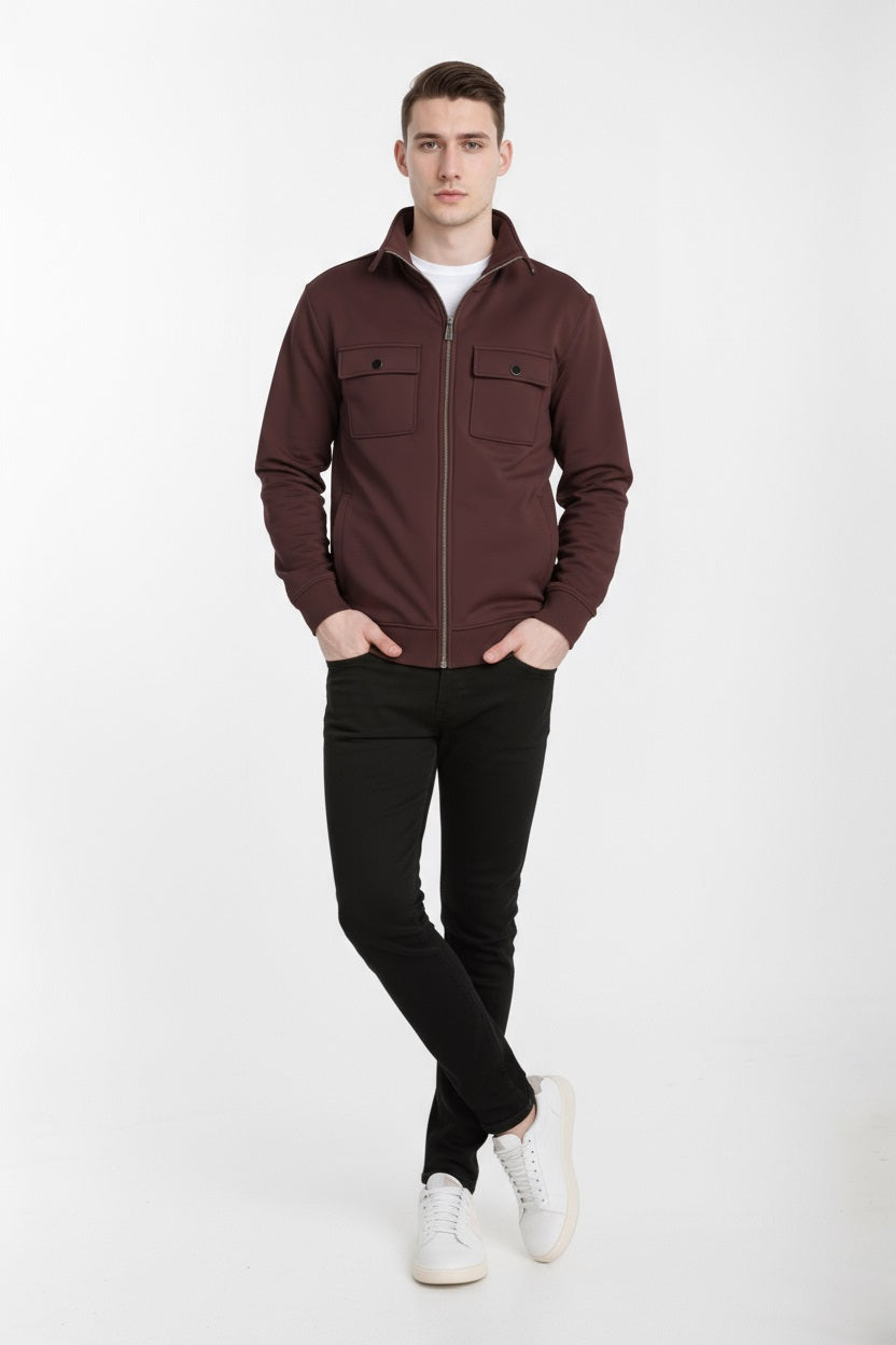 Octave Men Solid High Neck Sweatshirt