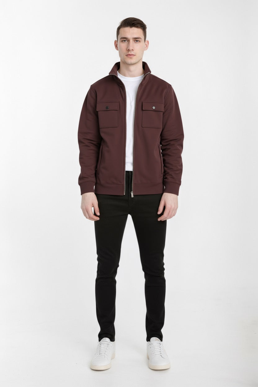 Octave Men Solid High Neck Sweatshirt