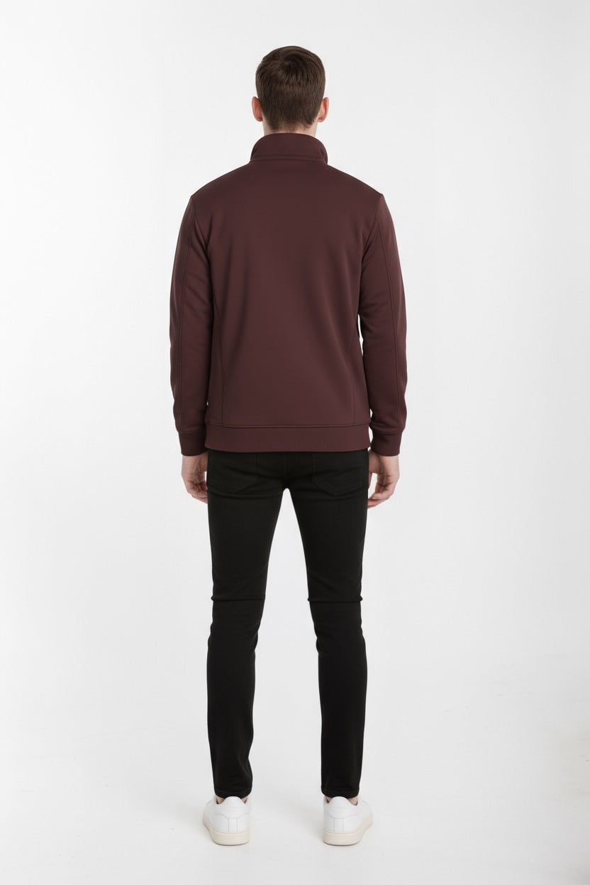 Octave Men Solid High Neck Sweatshirt