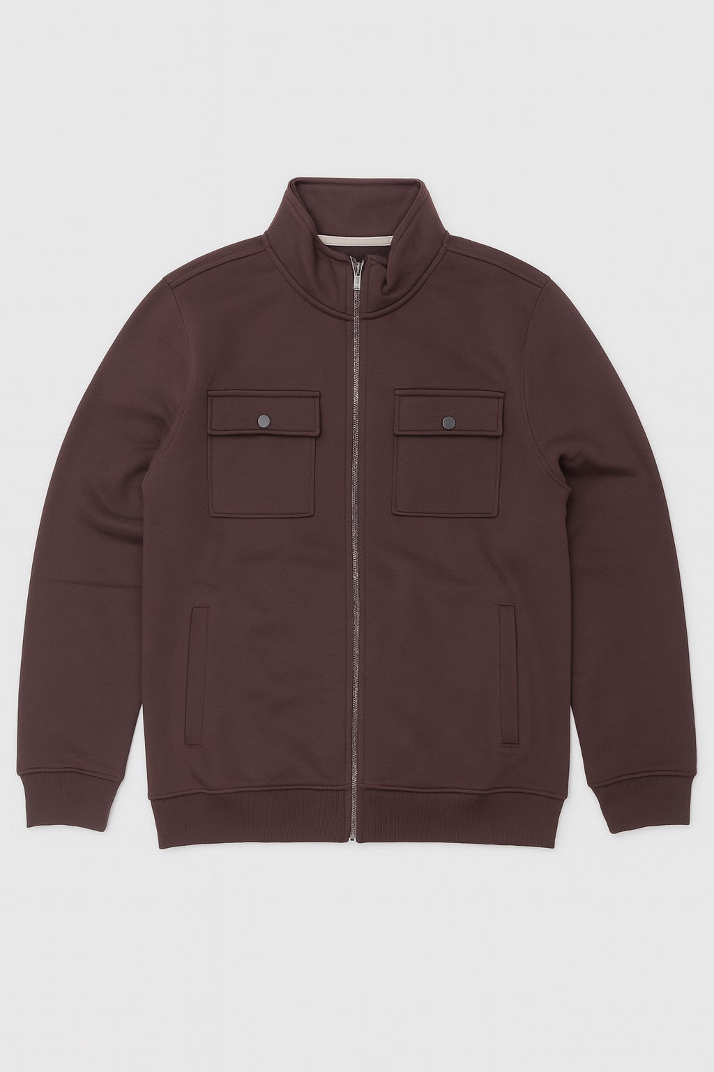 Octave Men Solid High Neck Sweatshirt