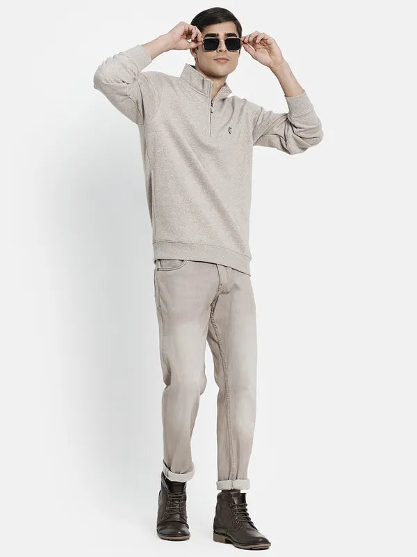 Men Beige Sweatshirt