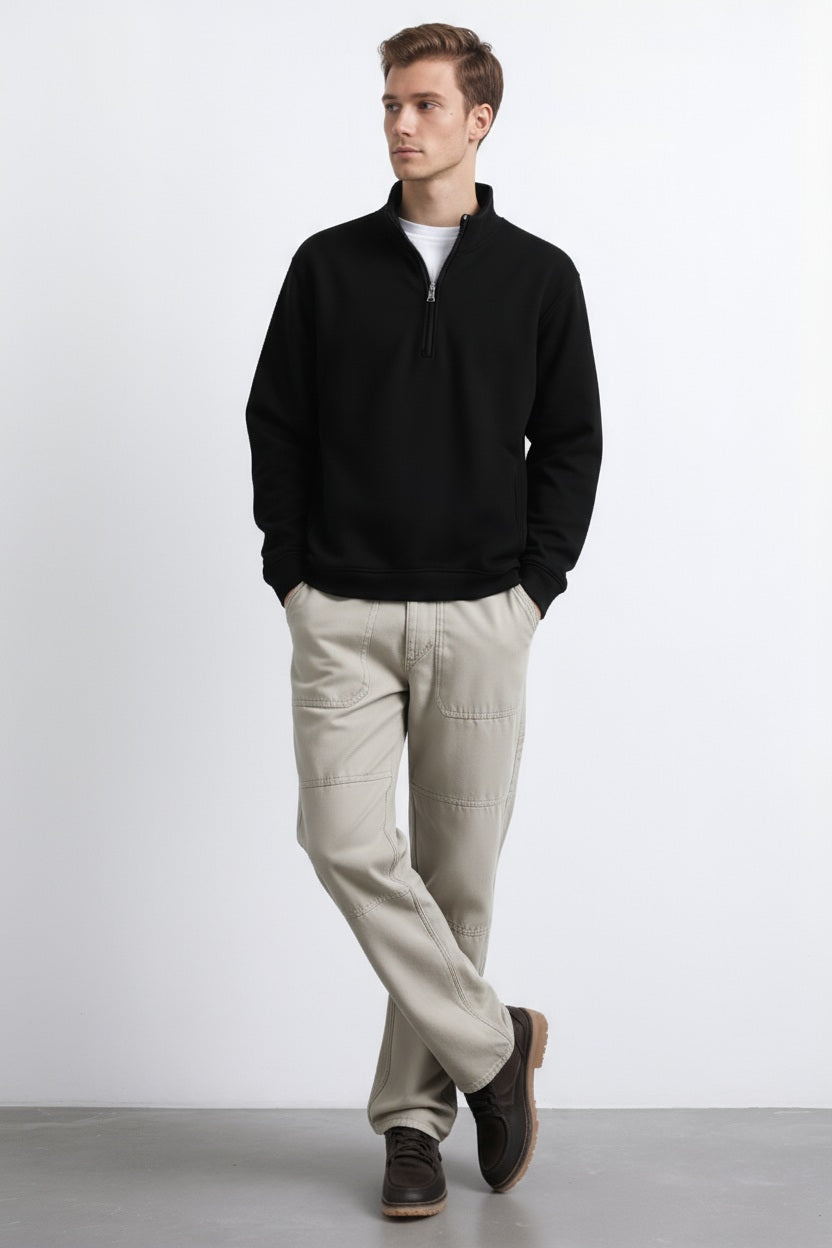 Octave Men Solid Round Neck Sweatshirt