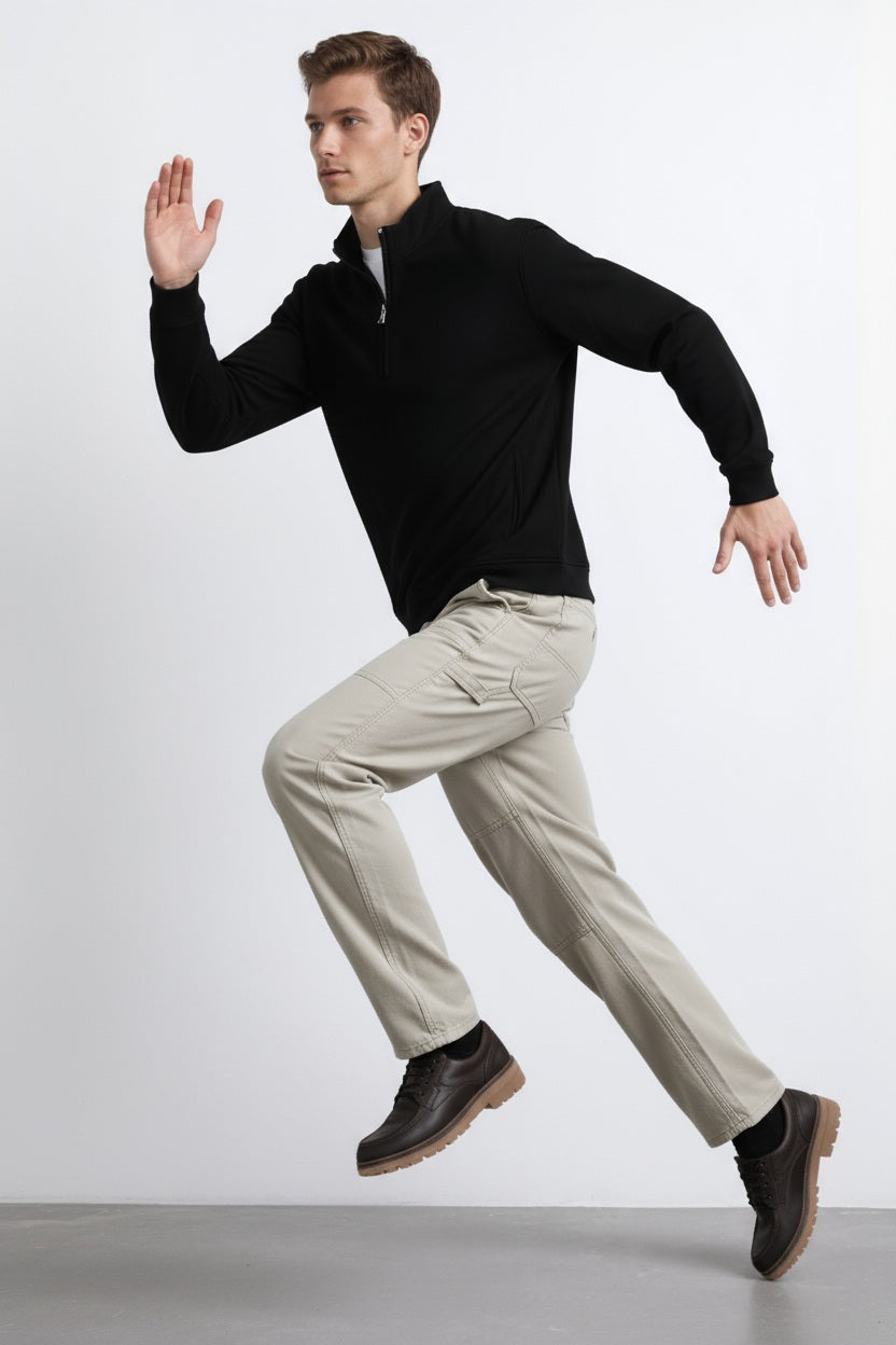 Octave Men Solid Round Neck Sweatshirt