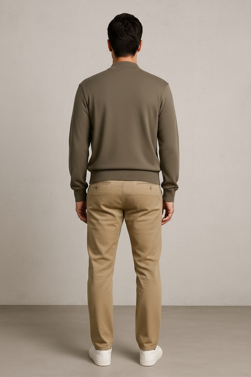 Octave Men Solid High Neck Sweatshirt