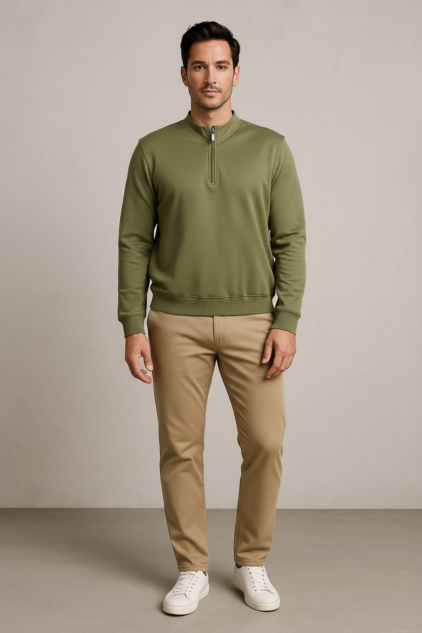 Octave Men Solid High Neck Sweatshirt