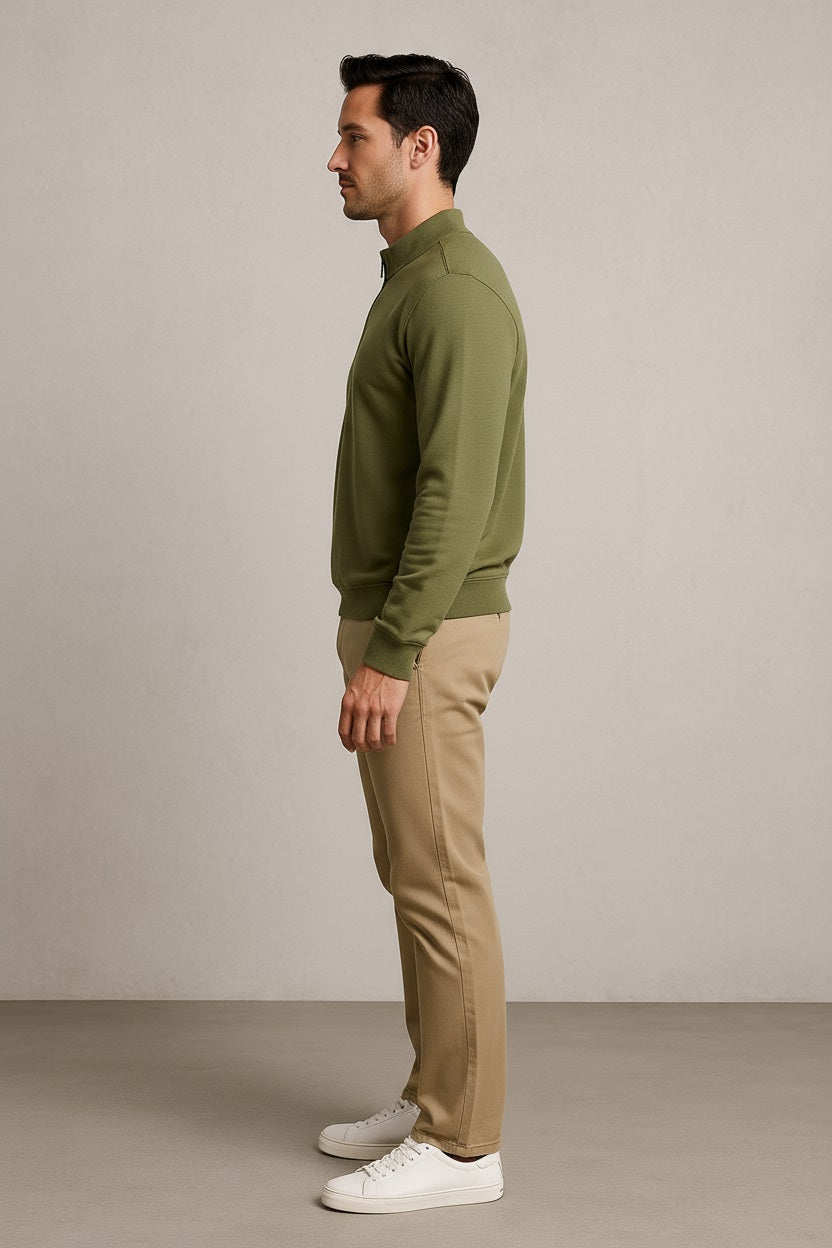 Octave Men Solid High Neck Sweatshirt