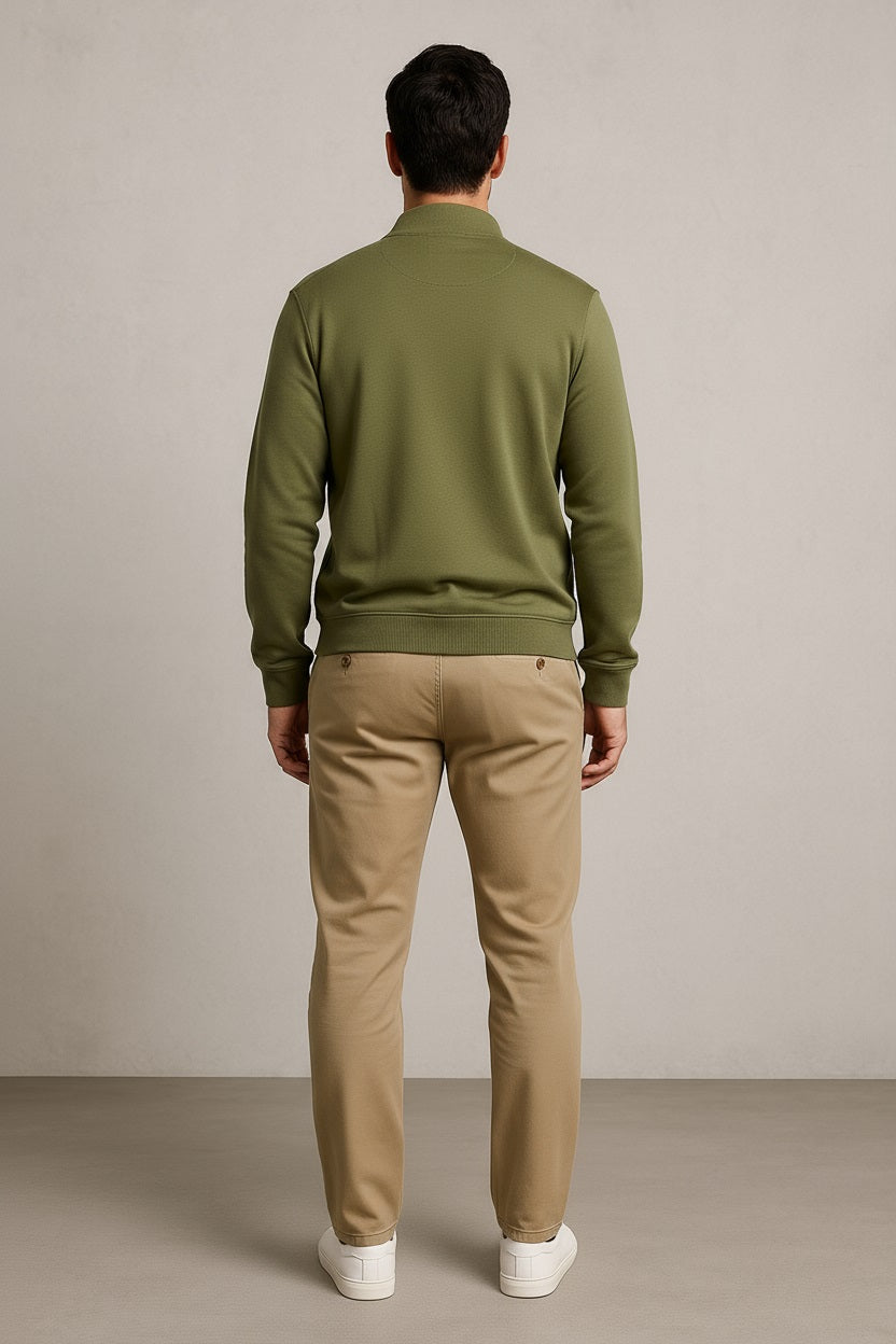 Octave Men Solid High Neck Sweatshirt