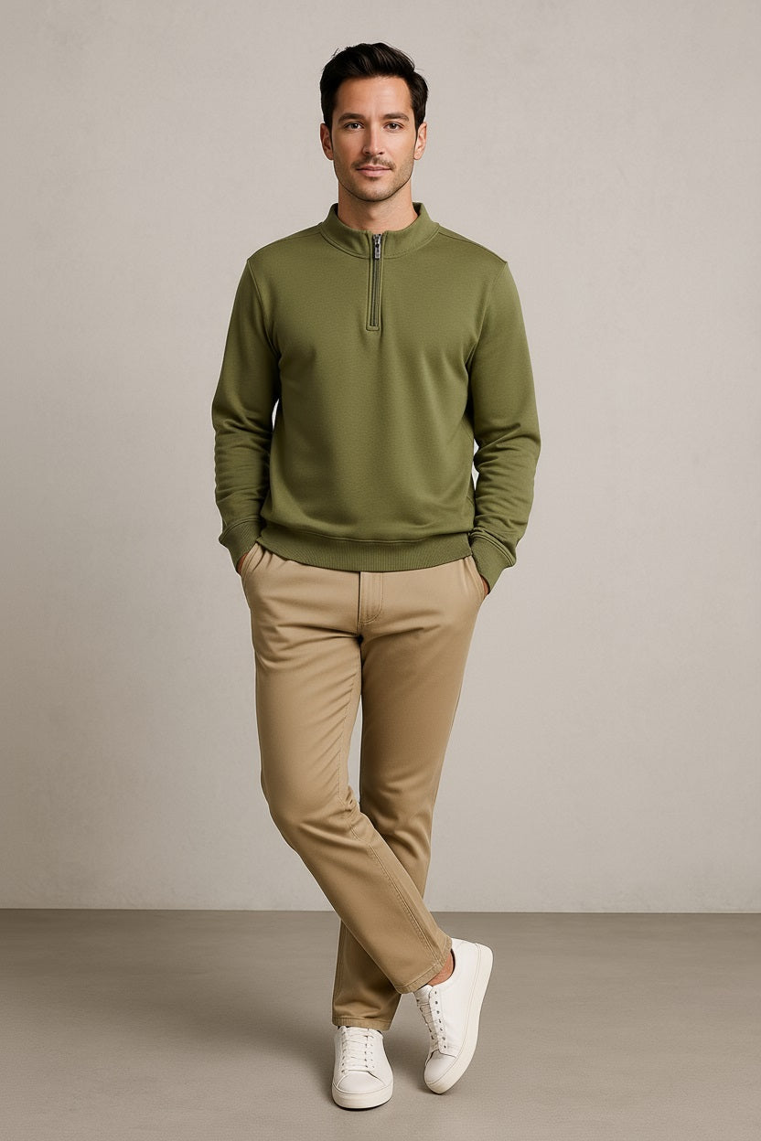 Octave Men Solid High Neck Sweatshirt